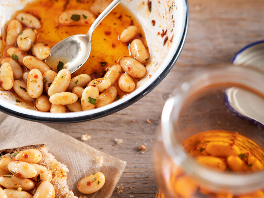 Porotos marinados
